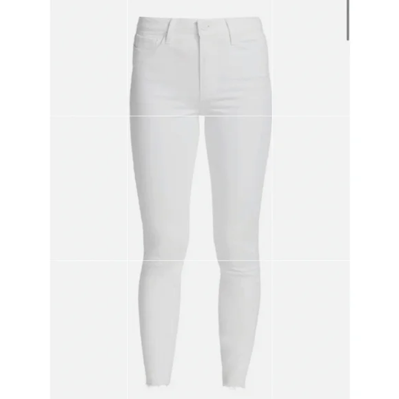 Paige Jeans Margot Ankle Skinny Jeans Crisp White Raw Hem Size 25 - Picture 2 of 8